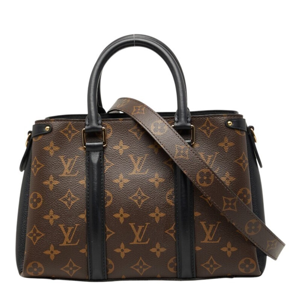 Louis Vuitton Monogram Soufflot NV 2way Shoulder Bag Brown Black Leather